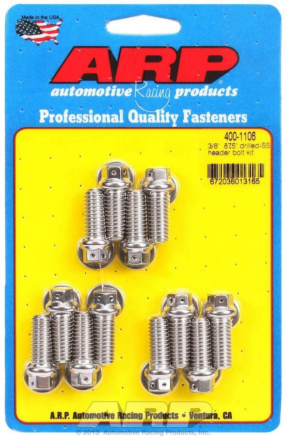 Auto Racing Products S/S Header Bolt Kit - 3/8 x .875 UHL (12)