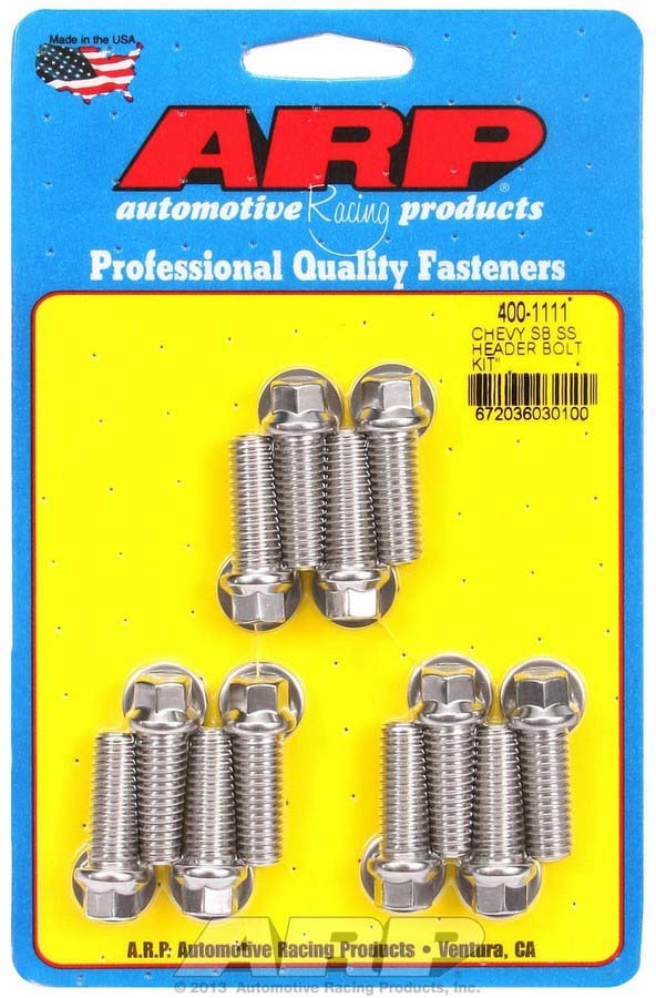 Auto Racing Products S/S Header Bolt Kit - 3/8 x 1.00 UHL (12)