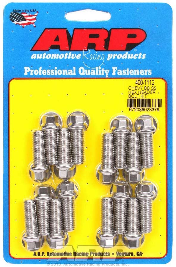 Auto Racing Products S/S Header Bolt Kit - 3/8 x 1.00 UHL (16)