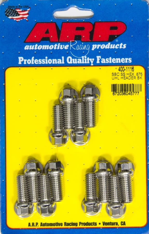 Auto Racing Products Header Bolt Kit - 6pt. 3/8 x .875 UHL (12)