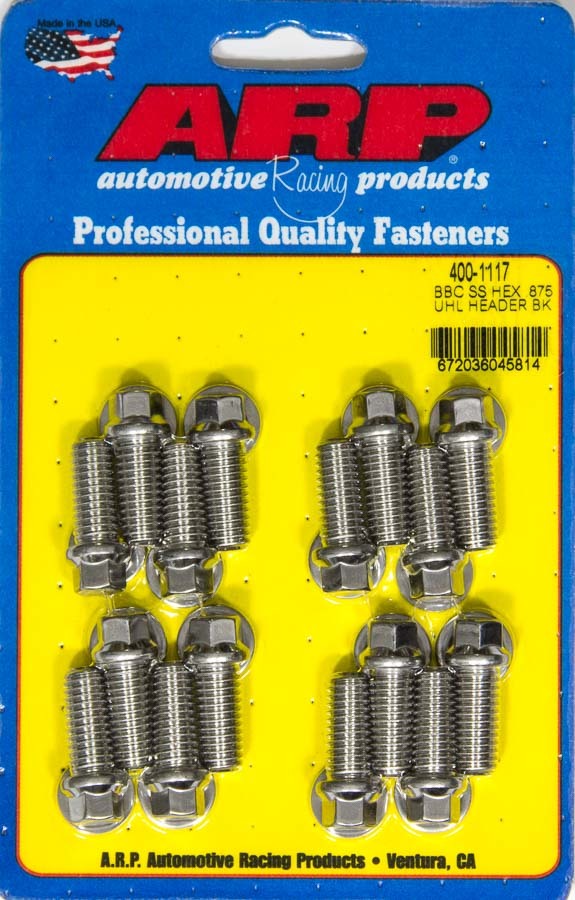 Auto Racing Products Header Bolt Kit - 6pt. 3/8 x .875 UHL (16)