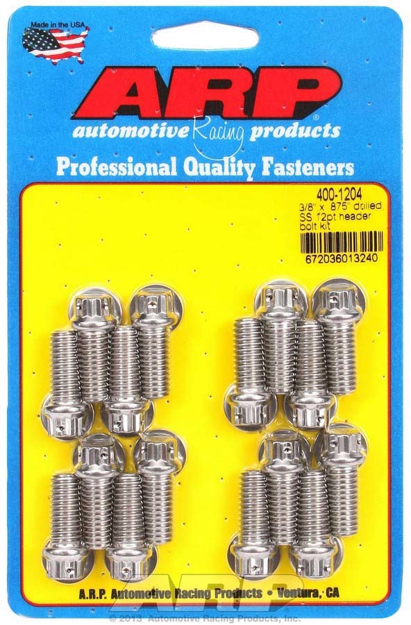 Auto Racing Products S/S Header Bolt Kit - 3/8 x .875 UHL (16)