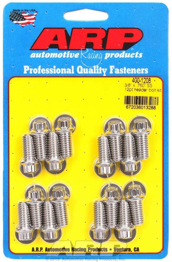 Auto Racing Products S/S Header Bolt Kit - 3/8 x .750 UHL (16)