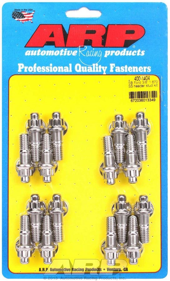 Auto Racing Products S/S Header Stud Kit - 3/8in x 1.670in OAL (16)