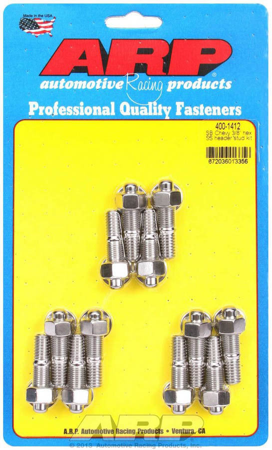 Auto Racing Products S/S Header Stud Kit - 3/8 x 1.670 OAL (12)