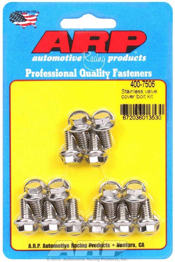 Auto Racing Products S/S Valve Cover Bolt Kit 1/4in- 20 6pt. (14)