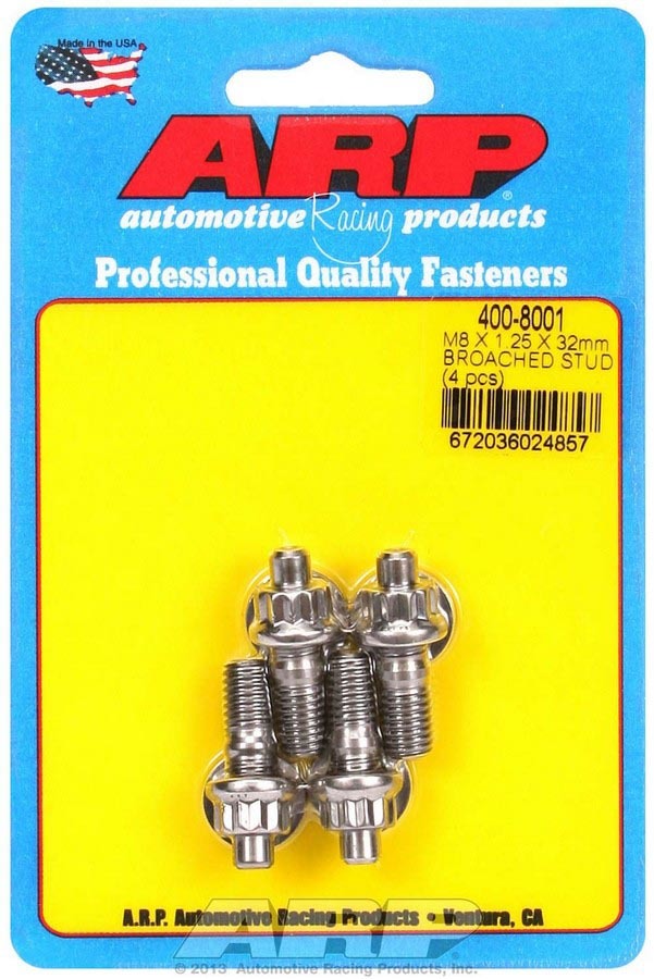 Auto Racing Products S/S Stud Kit - (4) M8 x 1.25in x  32mm