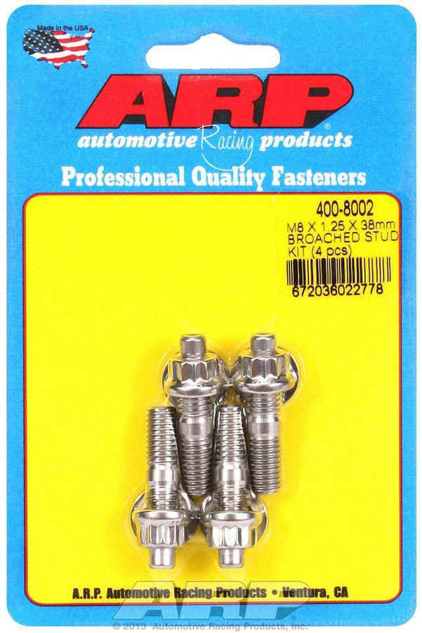 Auto Racing Products S/S Stud Kit - (4) M8 x 1.25in x  38mm