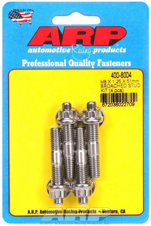 Auto Racing Products S/S Stud Kit - (4) M8 x 1.25in x  51mm