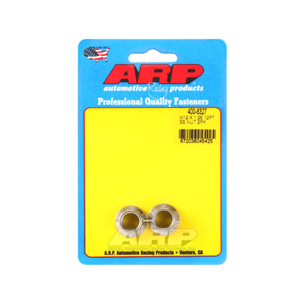 Auto Racing Products 12mm X 1.25 S/S Nut Kit 12pt 2pk