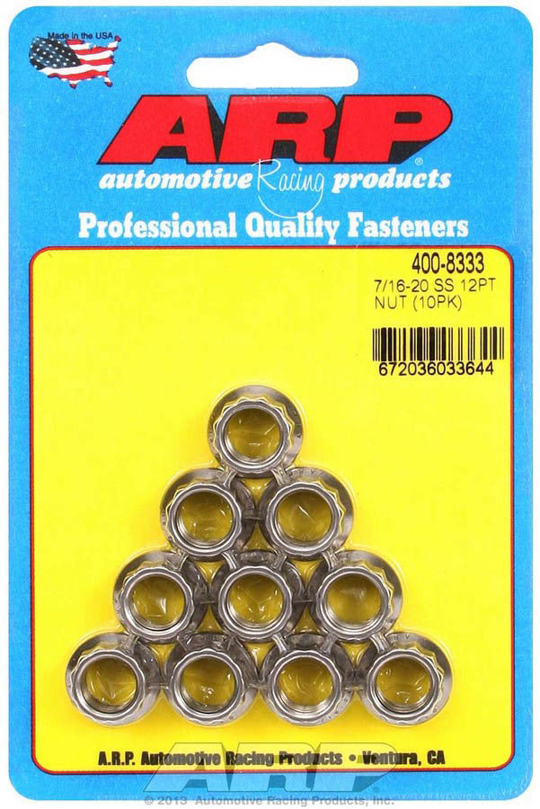 Auto Racing Products S/S 12pt. Nuts - 7/16-20 (10)