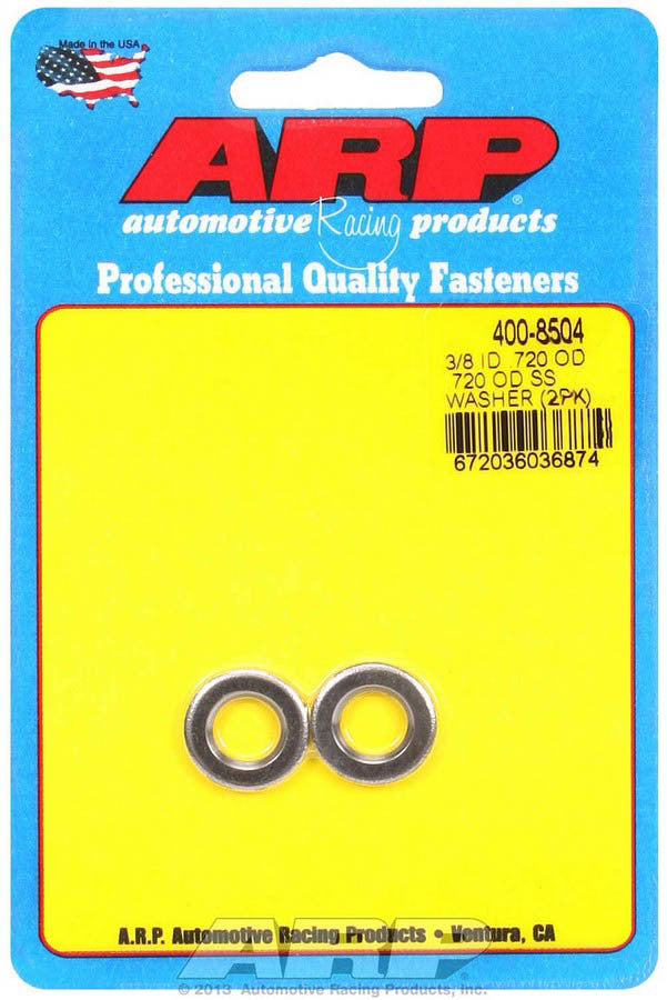 Auto Racing Products S/S Flat Washers - 3/8 ID x .715 OD (2pk)