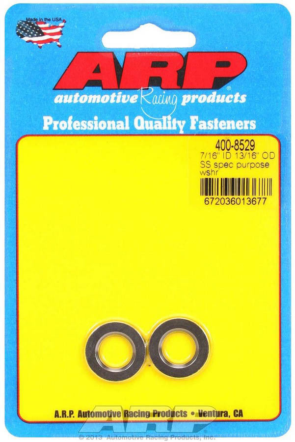 Auto Racing Products S/S Flat Washers - 7/16 ID x .812 OD (2)