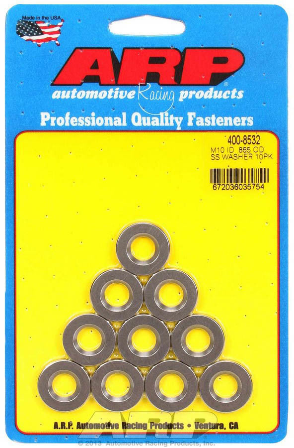 Auto Racing Products 10mm ID SS Washers 10pk  .865 OD