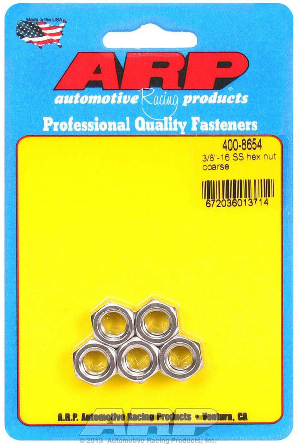 Auto Racing Products S/S Hex Nuts - 3/8-16 (5)