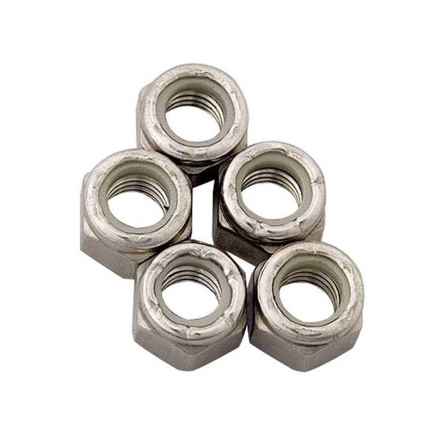 Auto Racing Products S/S 6pt. Fine Nyloc Nuts - 3/8-24 (5)