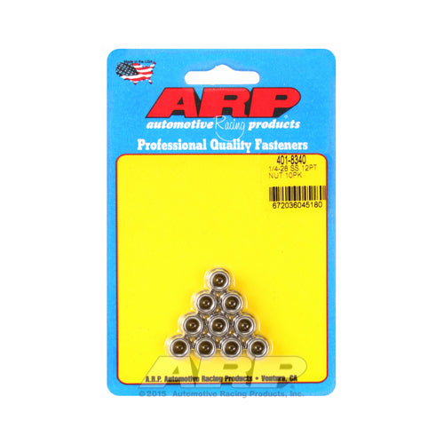 Auto Racing Products 1/4-20 SS 12pt Nut Kit (10pk)