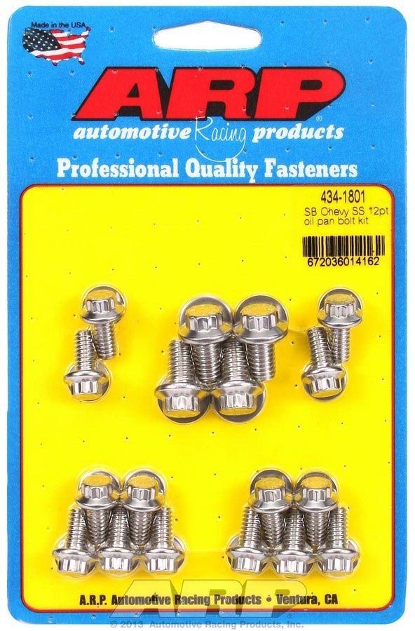 Auto Racing Products SBC S/S Oil Pan Bolt Kit 12pt.
