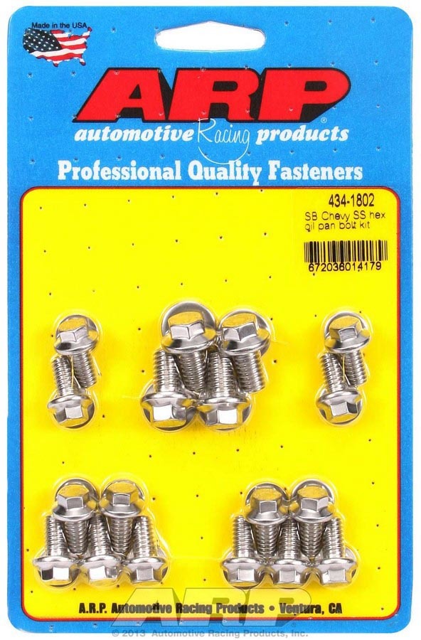 Auto Racing Products SBC S/S Oil Pan Bolt Kit 6pt.
