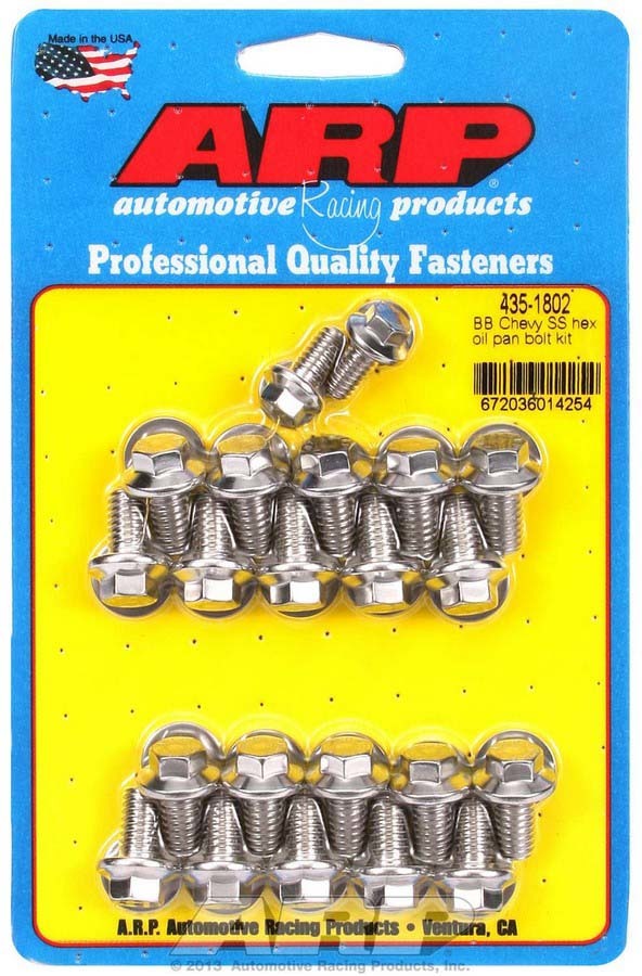Auto Racing Products BBC S/S Oil Pan Bolt Kit 6pt.