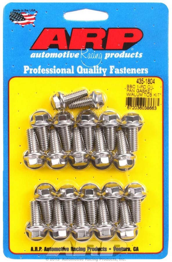 Auto Racing Products BBC S/S Oil Pan Bolt Kit 6pt.