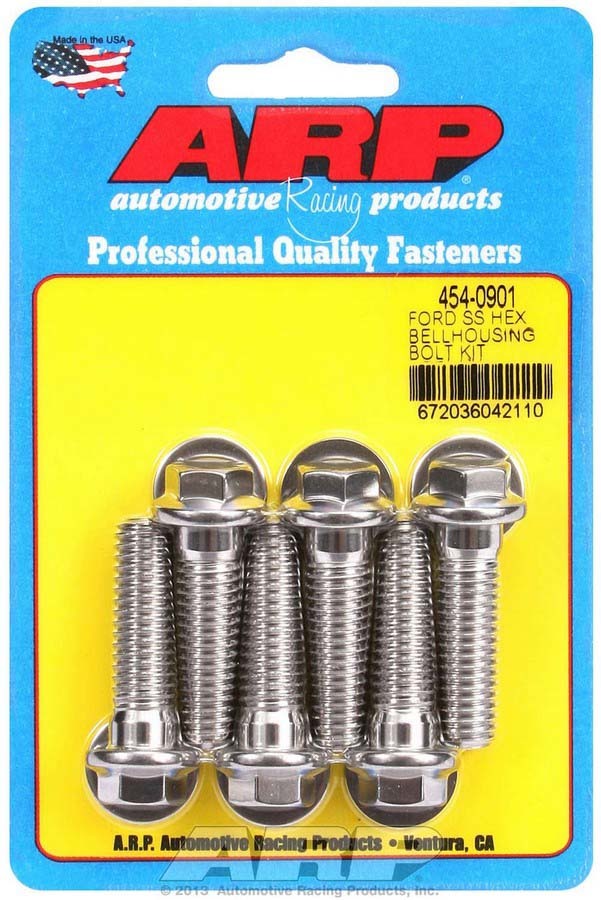 Auto Racing Products S/S Bellhousing Bolt Kit - 6pt. Ford