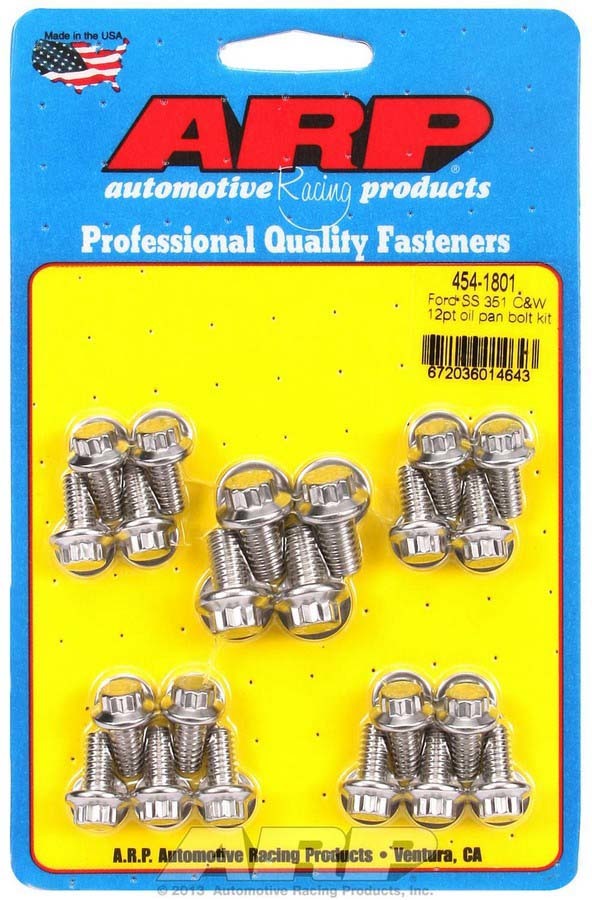 Auto Racing Products Ford S/S Oil Pan Bolt Kit 12pt.