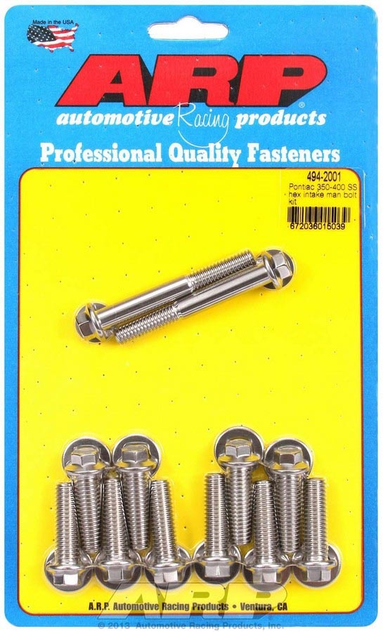 Auto Racing Products Pontiac S/S Intake Bolt Kit 6pt.