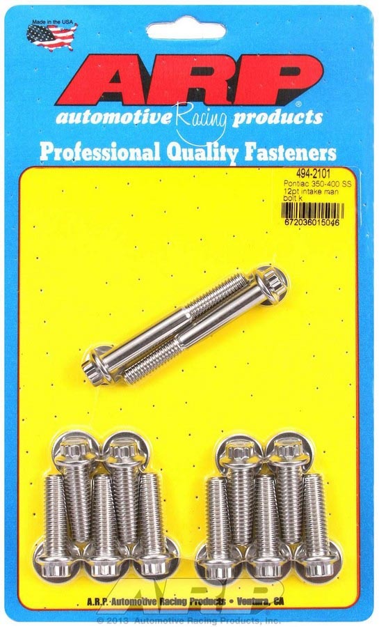 Auto Racing Products Pontiac S/S Intake Bolt Kit 12pt.