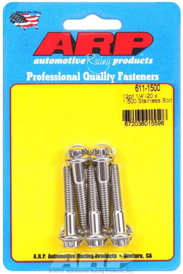 Auto Racing Products S/S Bolt Kit - 12pt. (5) 1/4-20 x 1.500