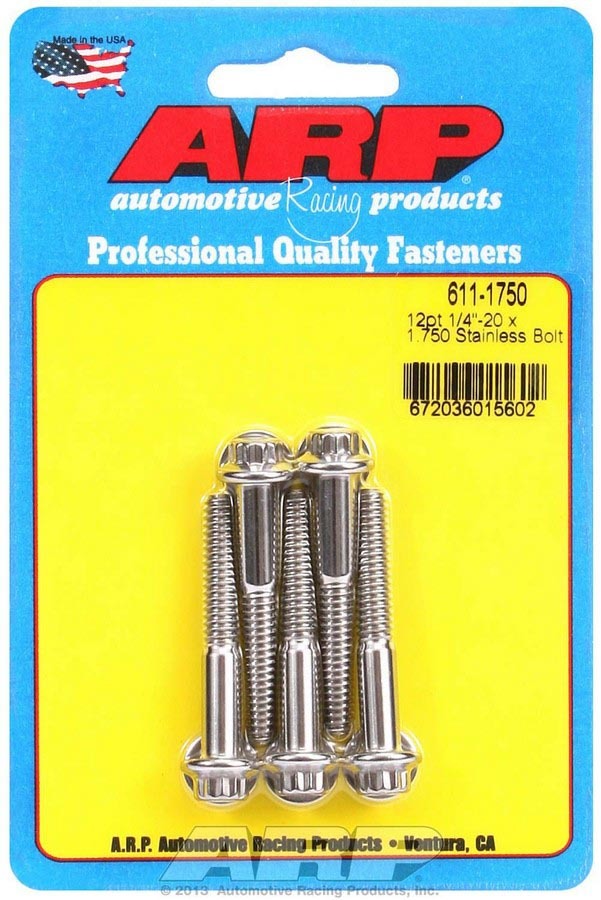 Auto Racing Products S/S Bolt Kit - 12pt. (5) 1/4-20 x 1.750