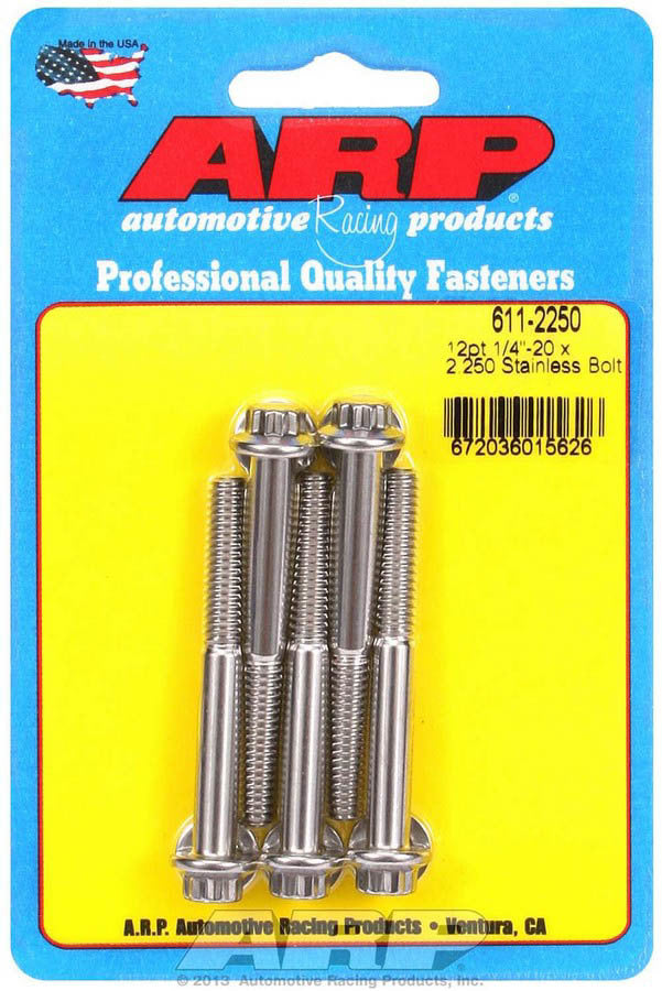 Auto Racing Products S/S Bolt Kit - 12pt. (5) 1/4-20 x 2.250