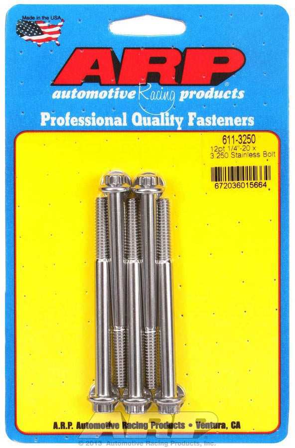 Auto Racing Products S/S Bolt Kit - 12pt. (5) 1/4-20 x 3.250