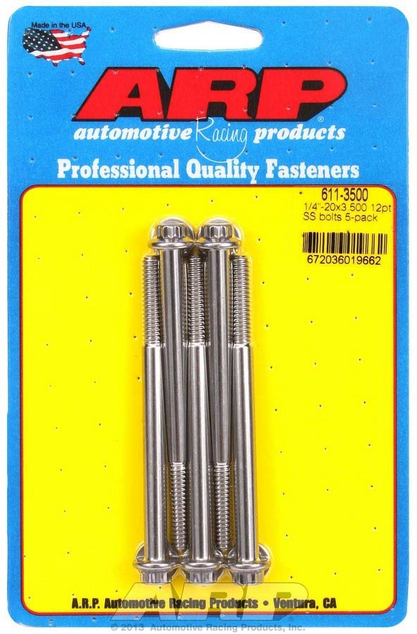 Auto Racing Products S/S Bolt Kit - 12pt. (5) 1/4-20 x 3.500