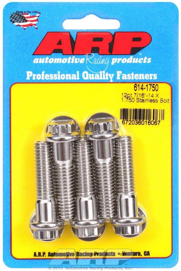 Auto Racing Products S/S Bolt Kit - 12pt. (5) 7/16-14 x 1.750