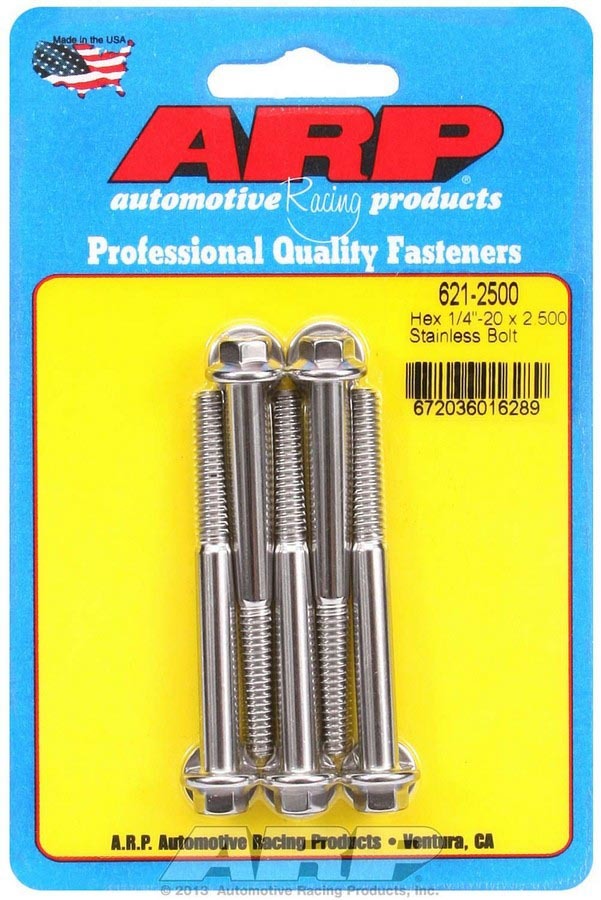 Auto Racing Products S/S Bolt Kit - 6pt. (5) 1/4-20 x 2.500