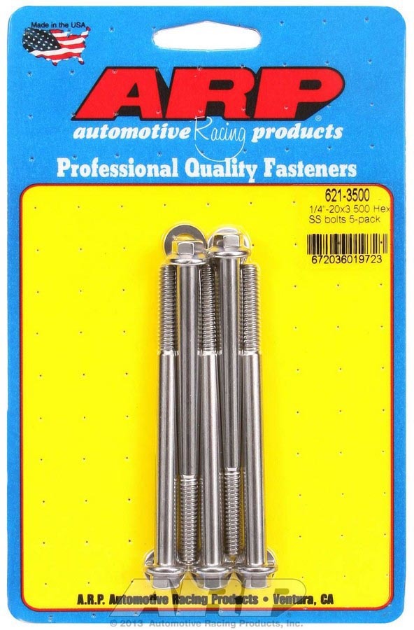 Kit de pernos de acero inoxidable para productos de carreras de autos - 6 puntos (5) 1/4-20 x 3,500