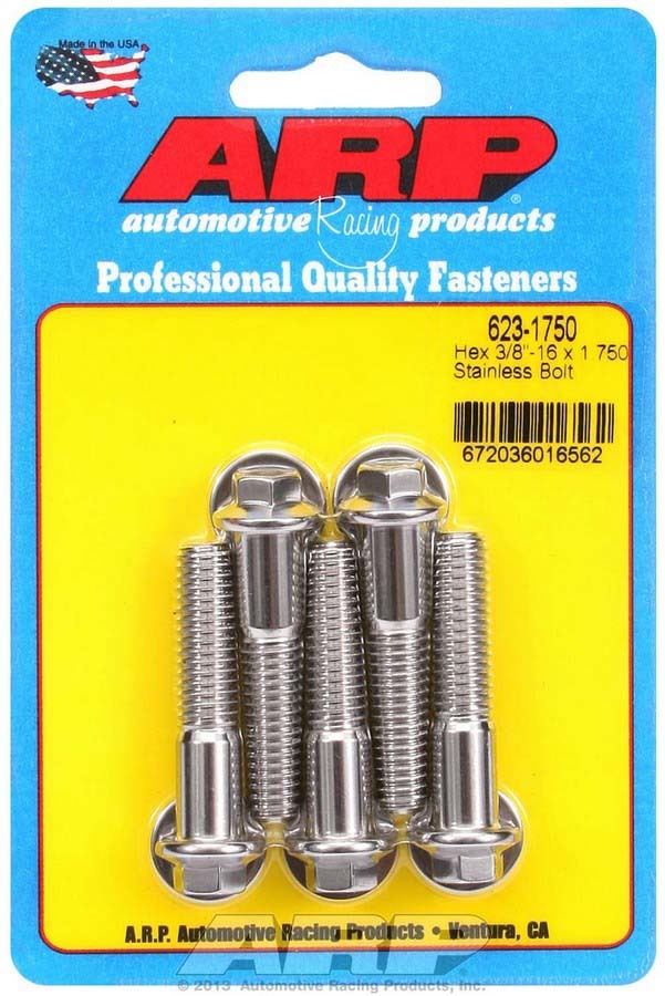 Auto Racing Products S/S Bolt Kit - 6pt. (5) 3/8-16 x 1.750