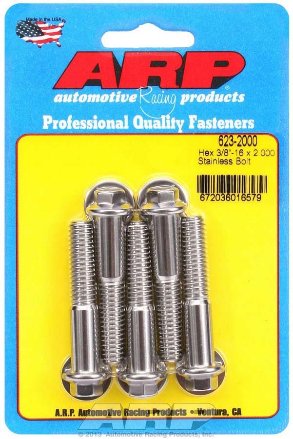 Auto Racing Products S/S Bolt Kit - 6pt. (5) 3/8-16 x 2.000