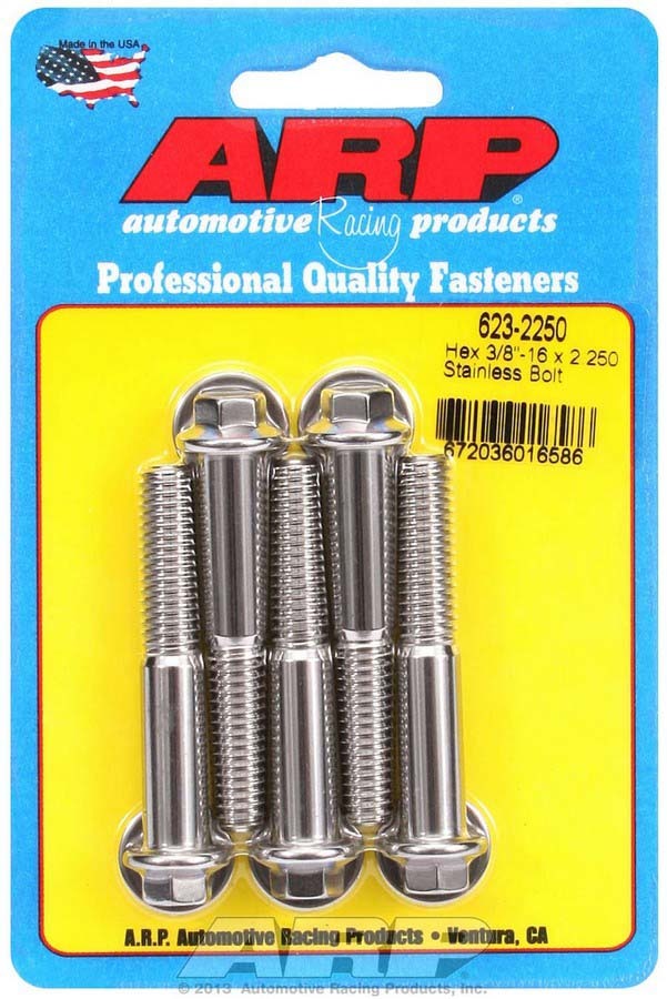 Auto Racing Products S/S Bolt Kit - 6pt. (5) 3/8-16 x 2.250