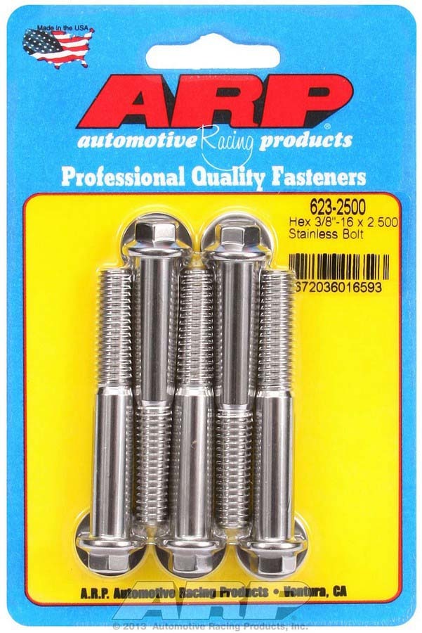 Auto Racing Products S/S Bolt Kit - 6pt. (5) 3/8-16 x 2.500