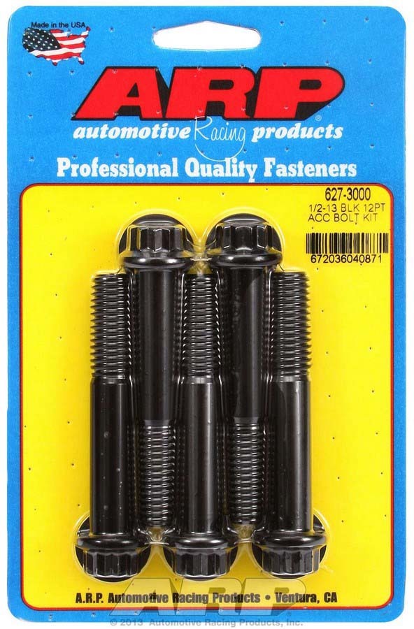 Productos para carreras de autos 1/2-13 x 3.000 12pt - Pernos 5pk óxido negro