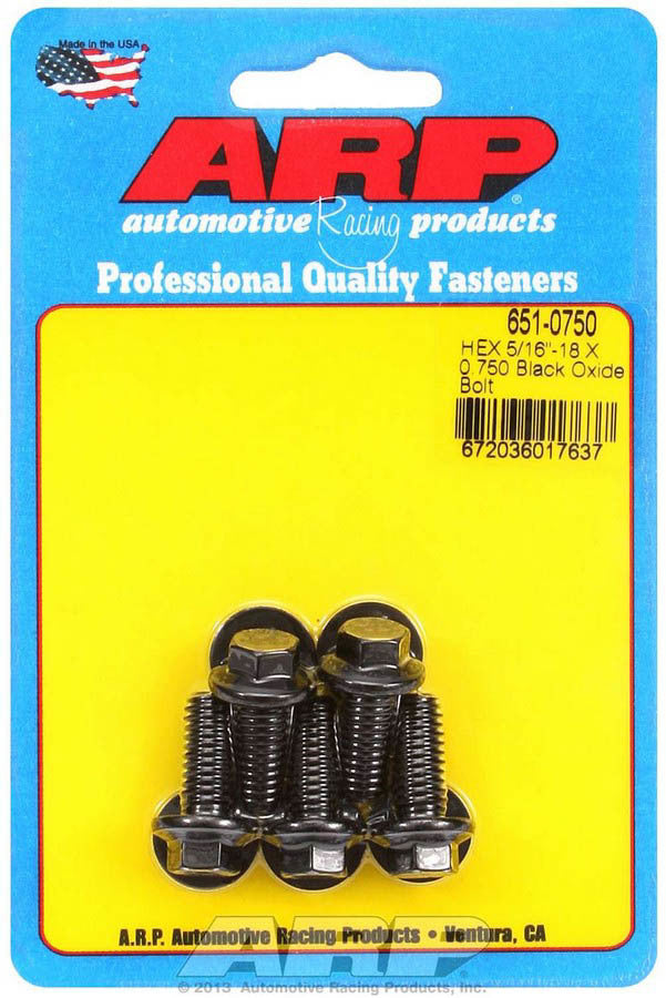 Auto Racing Products Bolt Kit - 6pt. (5) 5/16-18 x .750