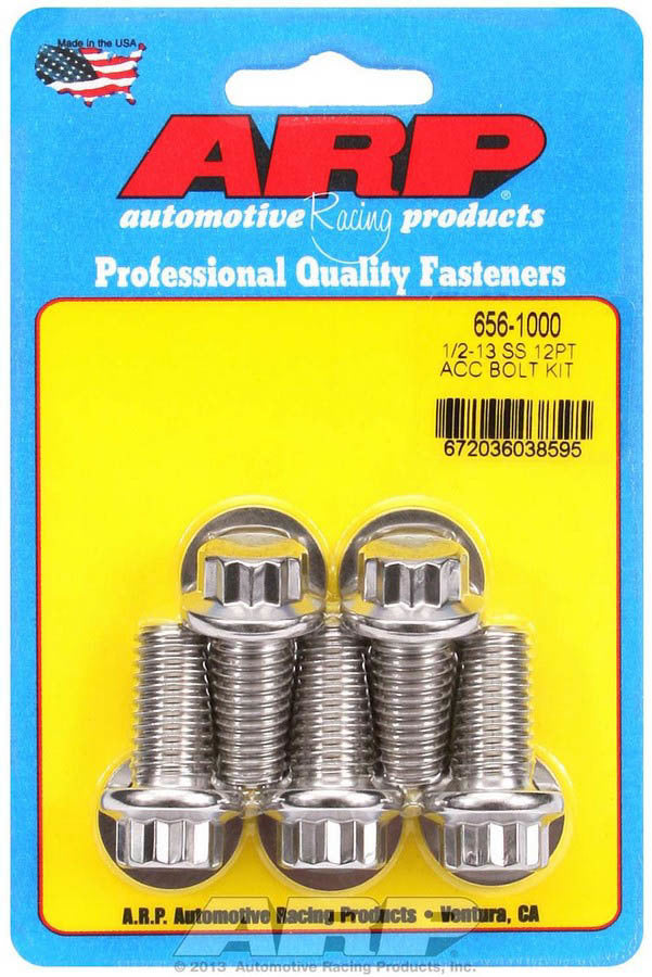 Auto Racing Products S/S Bolt Kit - 12pt. (5) 1/2-13 x 1.000