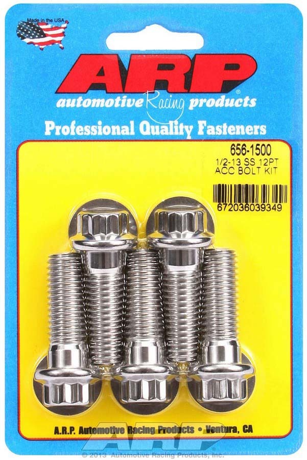 Auto Racing Products S/S Bolt Kit - 12pt. (5) 1/2-13 x 1.500