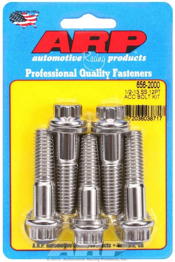 Auto Racing Products S/S Bolt Kit - 12pt. (5) 1/2-13 x 2.000