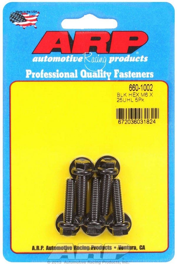 Kit de pernos para productos de carreras de autos: 6 piezas, paquete de 5, 6 mm x 1,00 x 25 mm