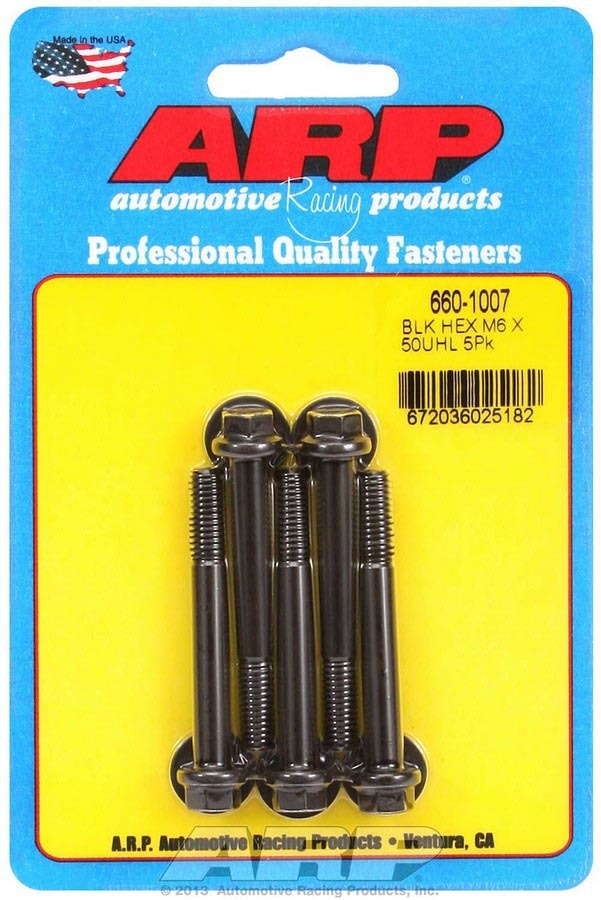 Auto Racing Products M6 x 1.00 x 50 6pt Bolt Kit - 5pk