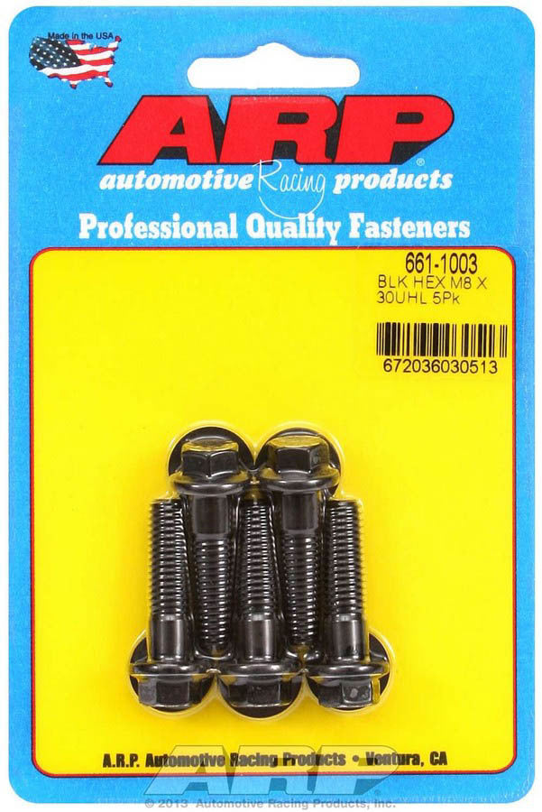 Kit de pernos de 6 puntos de 8 mm x 1,25 x 30 mm para productos de carreras de autos (paquete de 5)