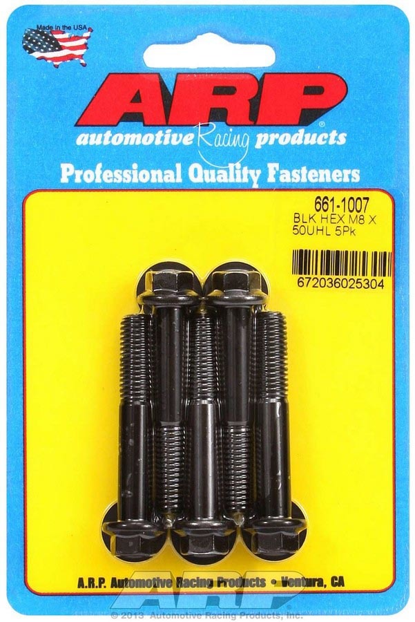 Kit de pernos de 6 puntos de 8 mm x 1,25 x 50 mm de Auto Racing Products (paquete de 5)